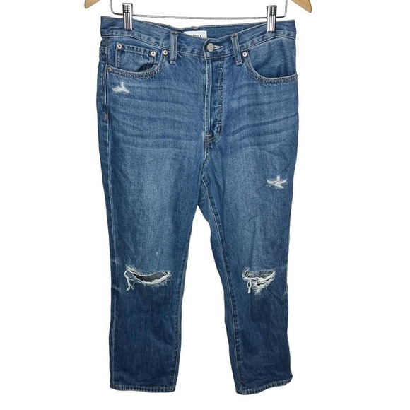 pistola Denim - PISTOLA High Rise Distressed Button Fly Boyfriend Jeans Size 28